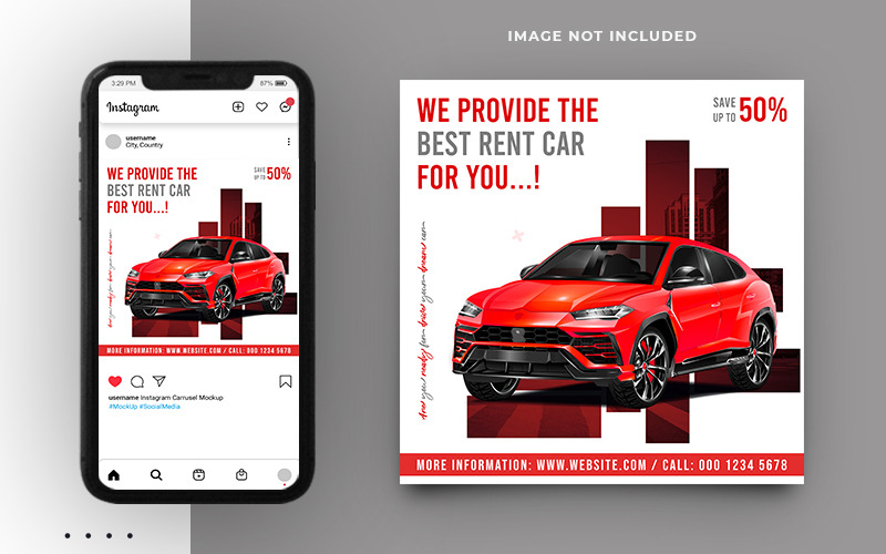 Autovermietung Social Media Instagram Post Banner Vorlage