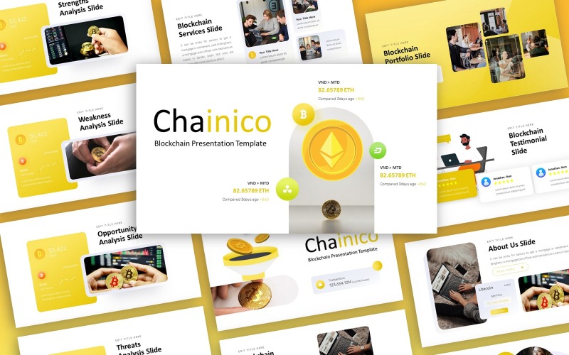 Chainico - Блокчейн Многоцелевой Шаблон PowerPoint