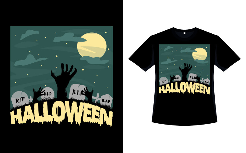 Diseño de camiseta de cementerio para Halloween