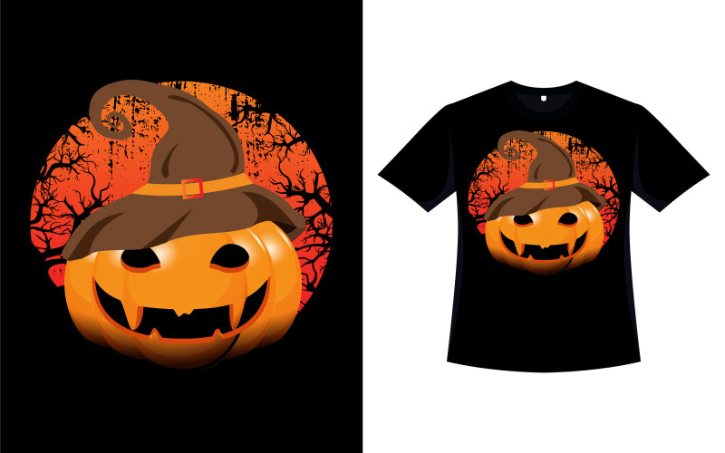 Gruseliger T-Shirt Entwurf Halloween-Kürbises