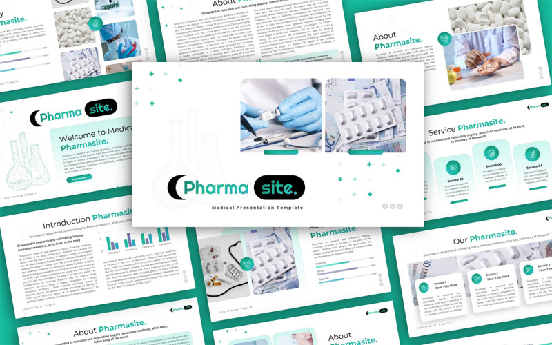 Modèle de présentation PowerPoint à usages multiples de Pharmasite Medical