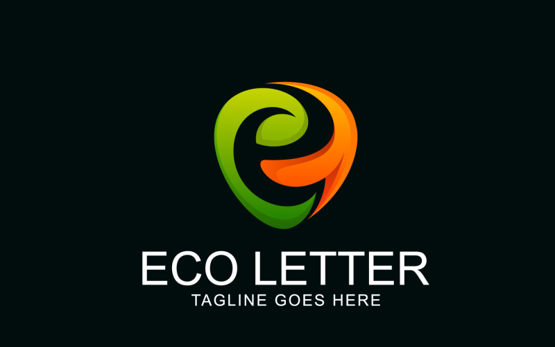 Sjabloon voor groene letter E-logo