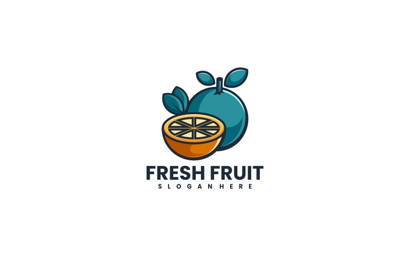 Vers fruit eenvoudige logo-stijl