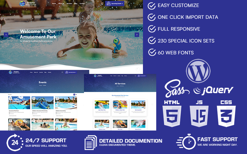 Dolphin - Tema WordPress del parco divertimenti