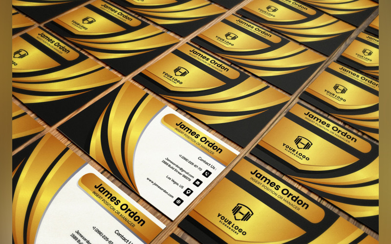 Gold Business Card Design 1 274995 TemplateMonster