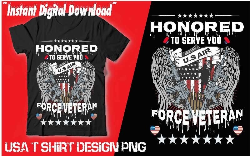 Design de camiseta do Force Veteterran USA