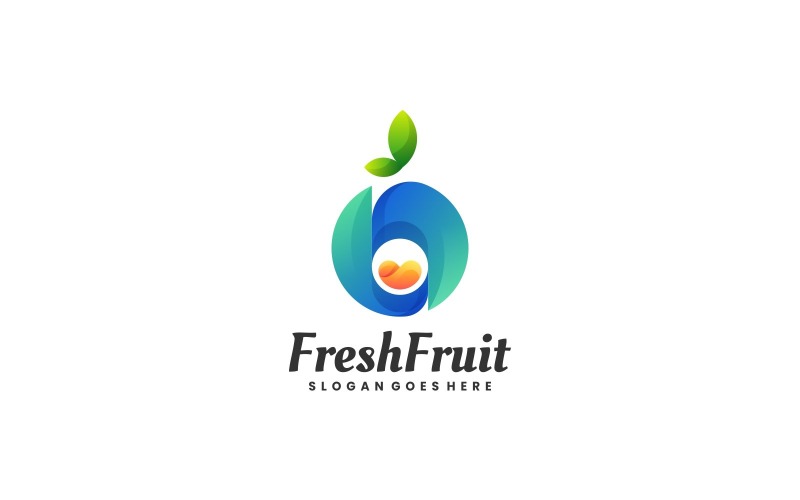 Färsk frukt gradient logotyp mall