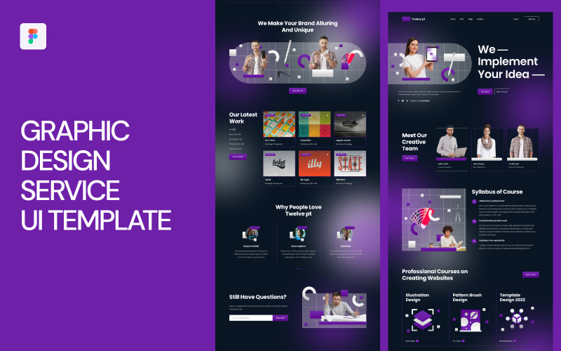 Grafisch ontwerpservice UI-sjabloon