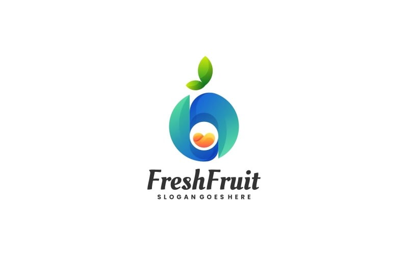 Logo-Vorlage mit Farbverlauf für frisches Obst