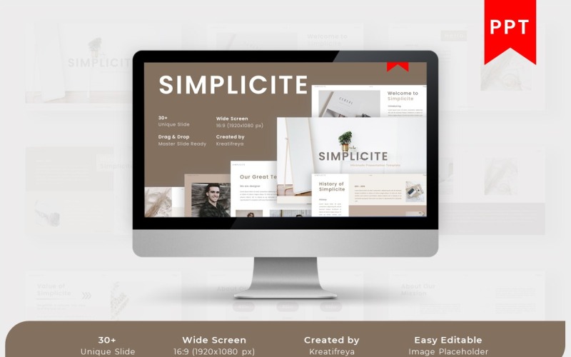 Simplicite - Шаблон бизнес-презентации PowerPoint бесплатно