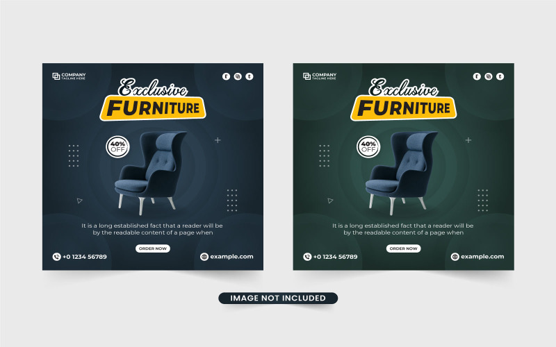 Exclusive furniture sale banner vector TemplateMonster