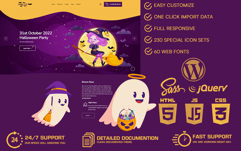 Hallo - Halloweenowy motyw WordPress
