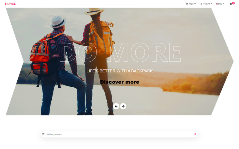 Modello di sito HTML per viaggi / turismo