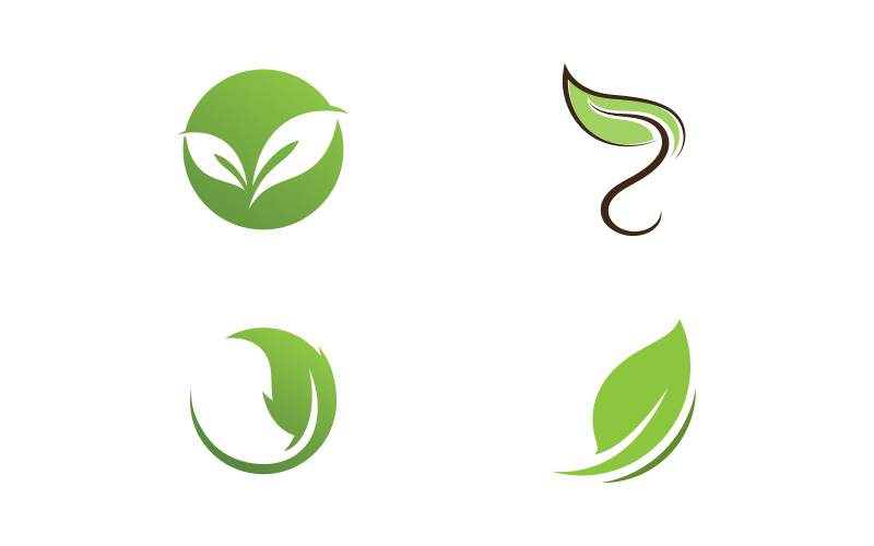 Natura Foglia Logo modello illustrazione vettoriale V15
