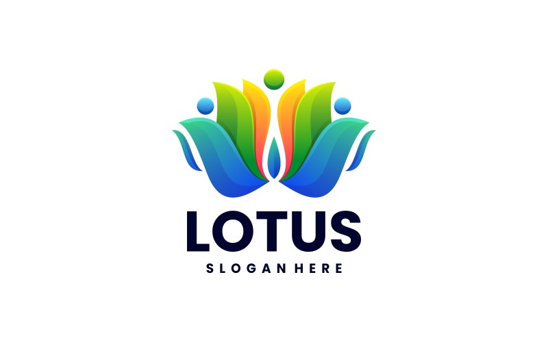 Цветной дизайн логотипа Lotus Gradient