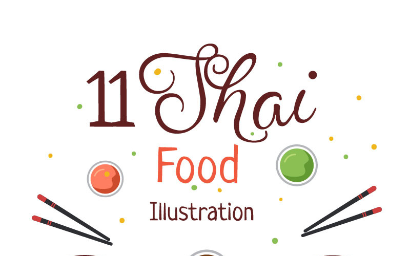 11 Illustrazione dell'alimento tailandese tradizionale