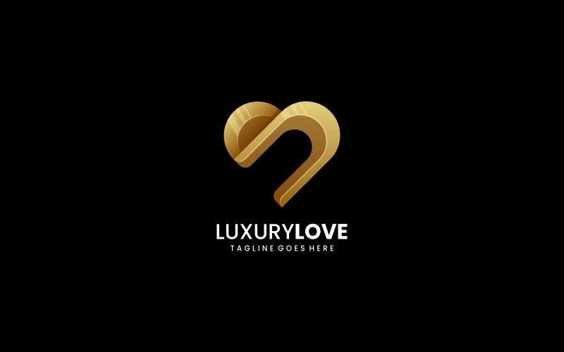 Logotipo gradiente de amor de luxo