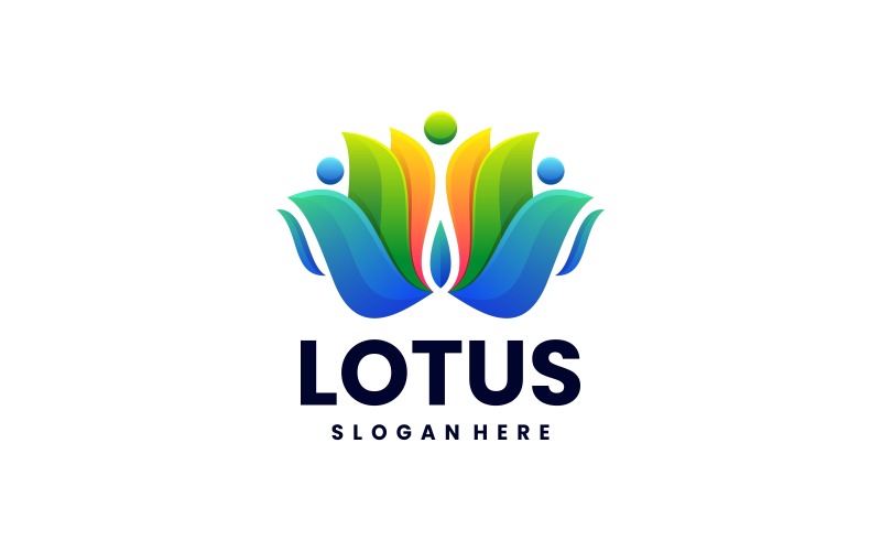 Lotus gradiënt kleurrijk logo-ontwerp