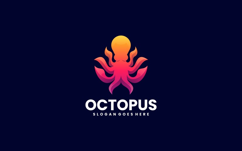 Octopus gradiënt kleurrijke logo sjabloon
