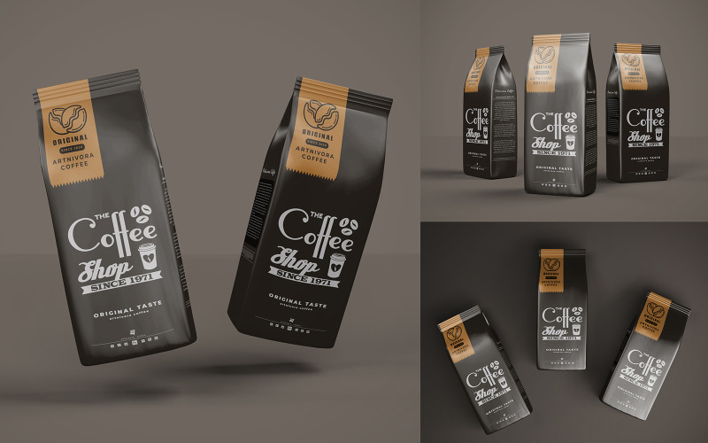 Paket Kahve Paketi Mockup