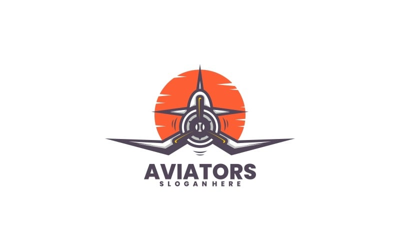 Style de logo simple de l'aviation