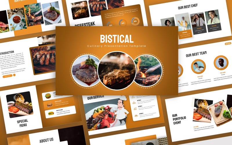Bistical - Кулинарный многоцелевой шаблон PowerPoint