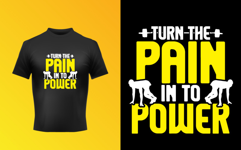 Creative transformer la douleur en puissance typographie texte T-Shirt Vector Design