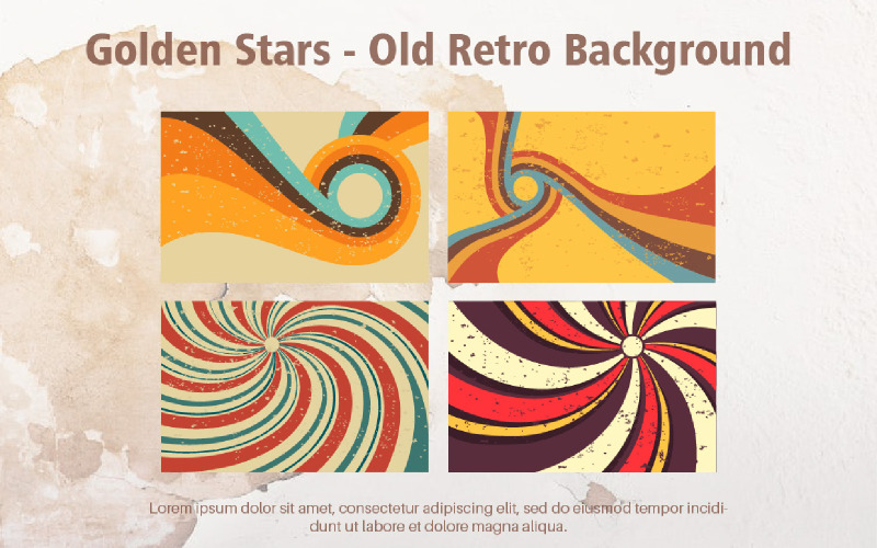 Gouden Sterren - Oude Retro Achtergrond