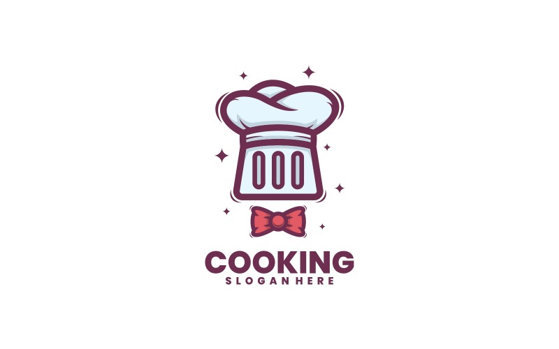 Kochen im einfachen Logo-Stil