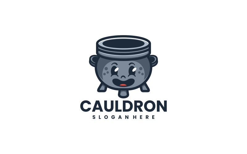 Logo del fumetto della mascotte del calderone