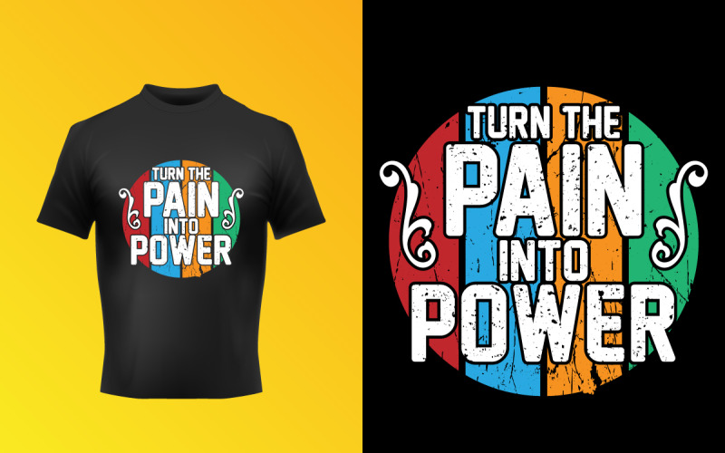 Transformez la douleur en conception de vecteur de t-shirt de typographie de puissance