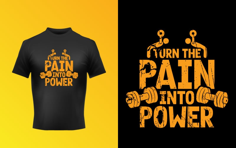 Transformez la douleur en puissance SVG Typographie Texte T-Shirt Modèle de conception vectorielle