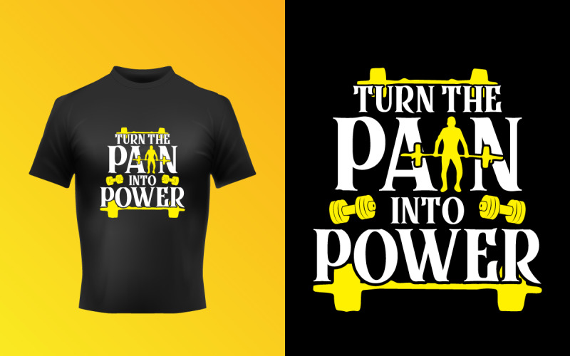 Verwandeln Sie den Schmerz in Power SVG Typografie Text T-Shirt-Design-Vorlage