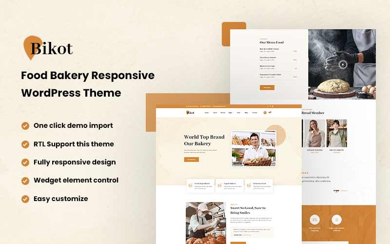 Bikot — тема WordPress для пекарни