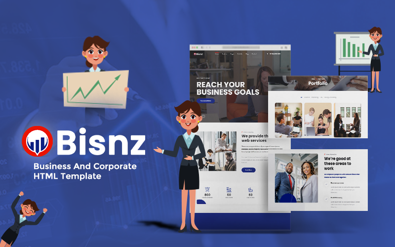 Bisnz - Plantilla de sitio web HTML empresarial y corporativo