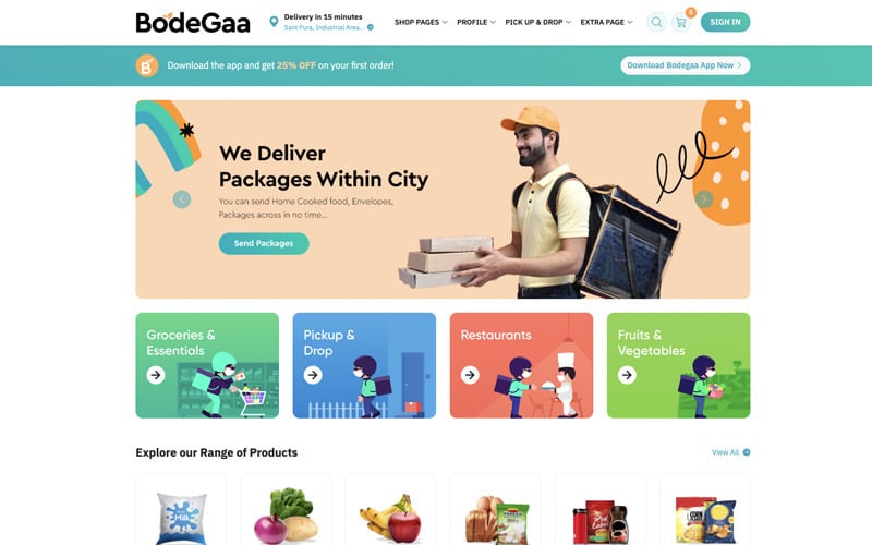 Bodegaa - Шаблон продуктового магазина и самовывоза