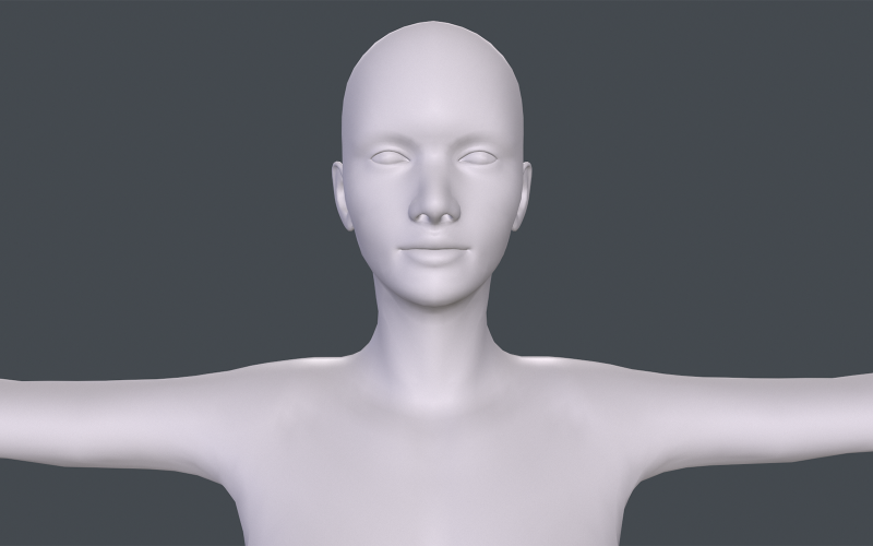 Modelo 3D de malha baixa de base feminina