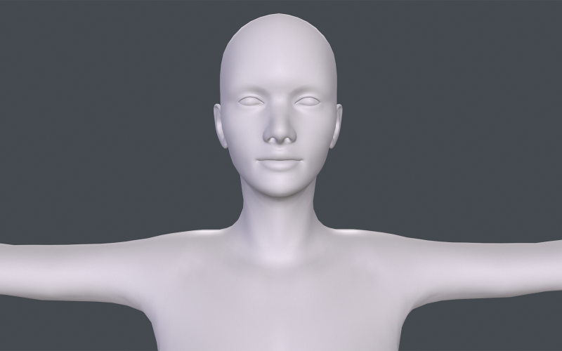 Mujer Basemesh Low-poly modelo 3D #275691 - TemplateMonster