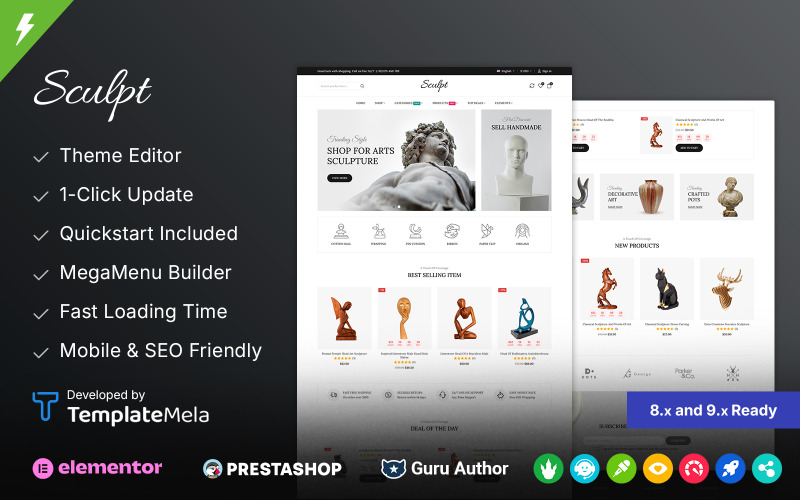Sculpt - Tema Prestashop fatto a mano, arte e galleria