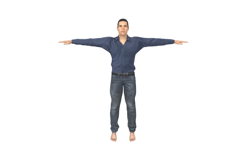 Uomo in camicia blu Modello 3D