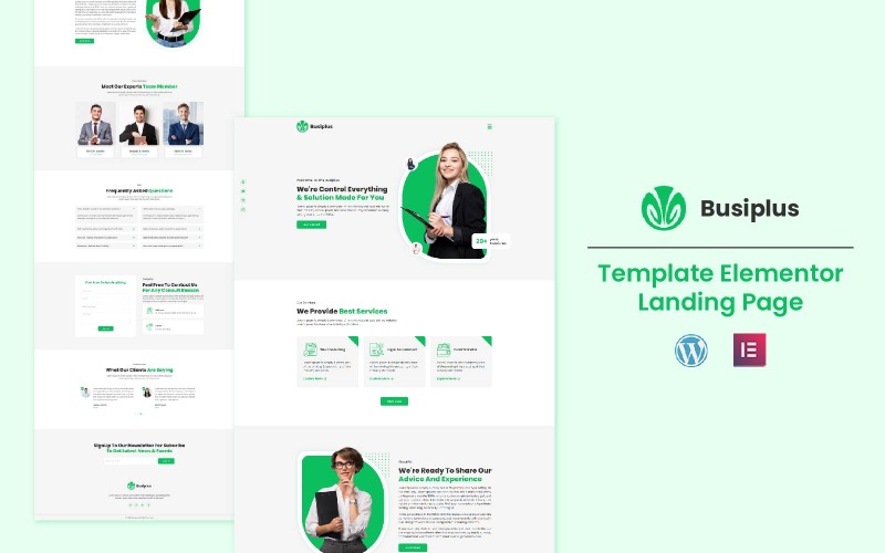 Busiplus - Geschäftslösung Elementor Landing Page