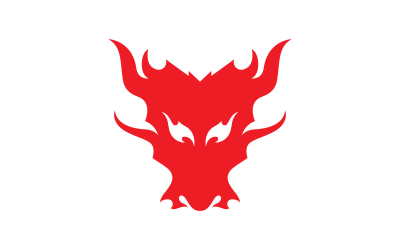 Dragon Head logo template. Vector illustration. V2