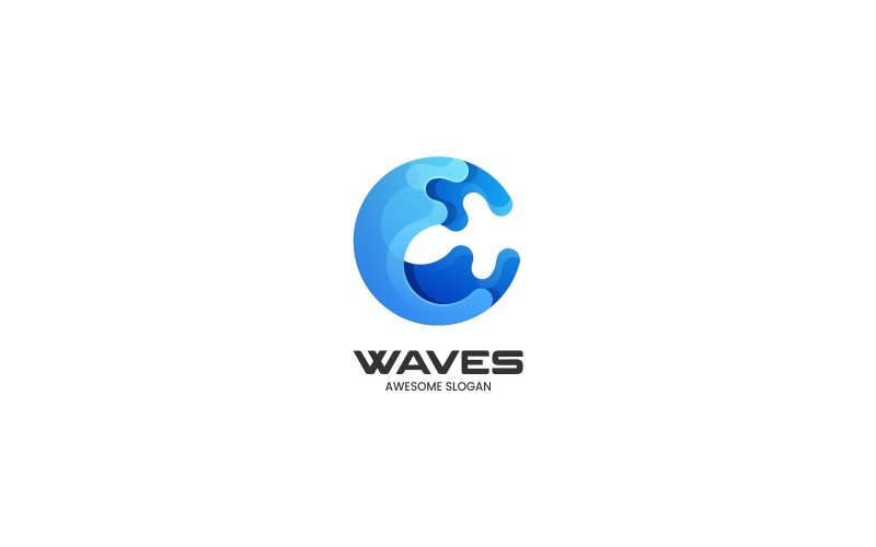Estilo de logotipo de gradiente de ondas 1