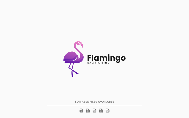 Фламінго, градієнтний стиль логотипу 2