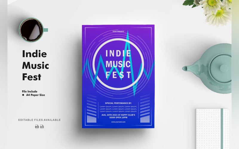 Flyer voor indiemuziekfestival