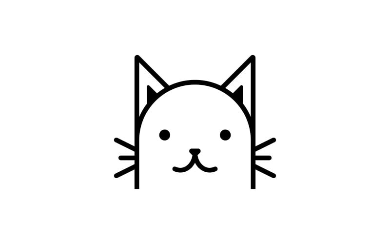 可爱猫头卡通logo猫头好猫护理相关产品V1