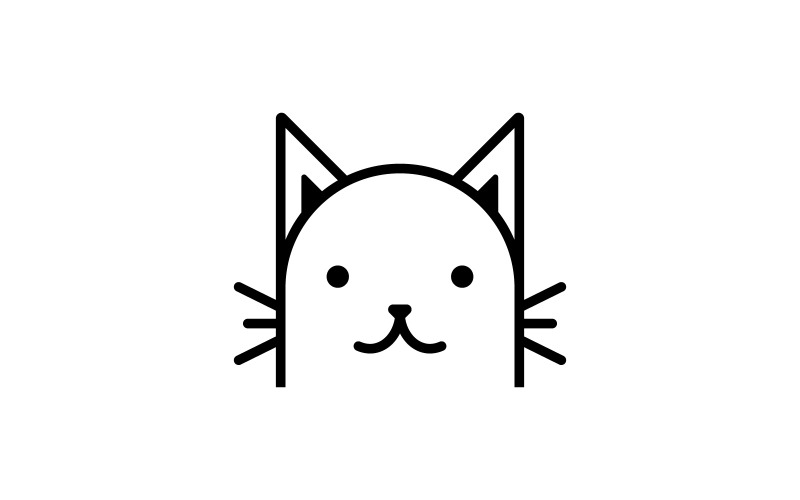 Симпатичная кошачья голова, мультяшный логотип, кошачья голова, подходит для ухода за кошками, сопутствующие товары V1