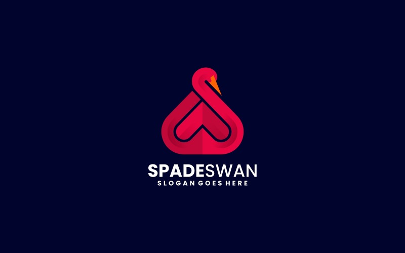 Spaten-Schwan-Logo-Stil mit Farbverlauf