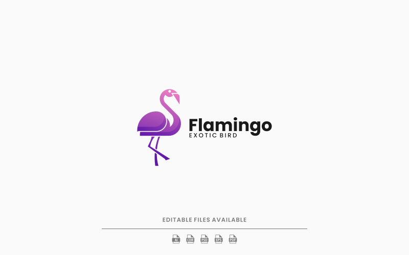 Stile logo sfumato fenicottero 2