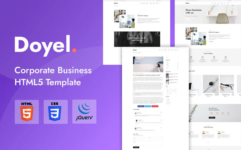 Doyel - Корпоративный минимальный шаблон HTML5